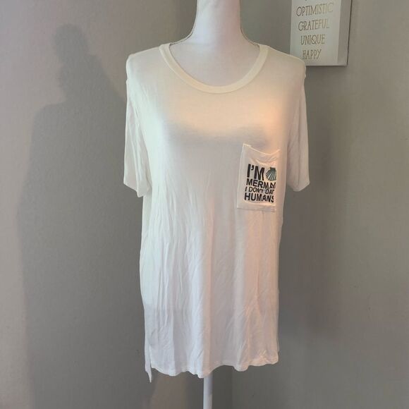Ginger G White Mermaid Pocket Tee - Picture 1 of 5